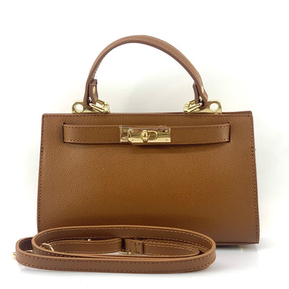 Ambra Leather Handbag - Made In Italy