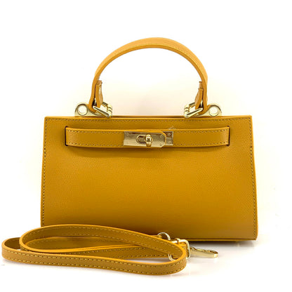 Ambra Leather Handbag - Made In Italy