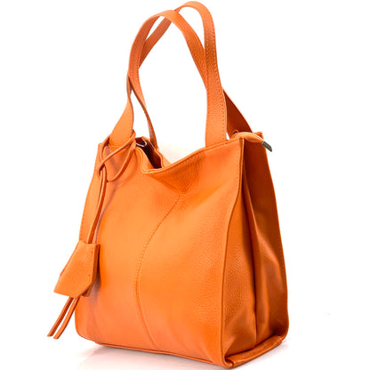 Zoe Leather Shoulder Bag - Made In Italy