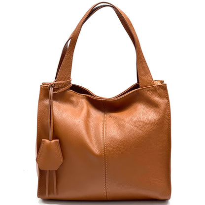 Zoe Leather Shoulder Bag - Made In Italy