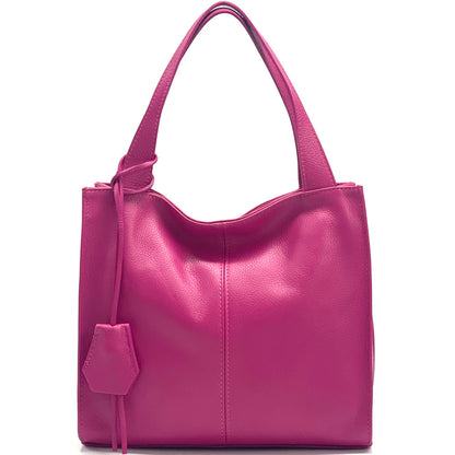 Zoe Leather Shoulder Bag - Made In Italy