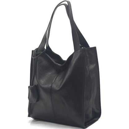 Zoe Leather Shoulder Bag - Made In Italy