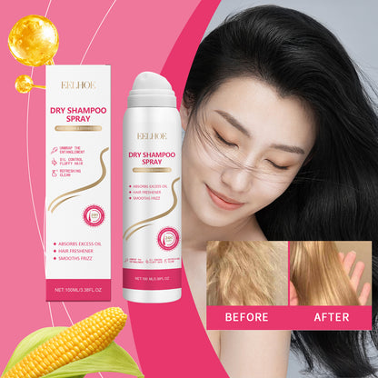 Dry Hair Spray Lazy Fluffy Hair Gel Refreshing Degreasing Hair Leave-In Styling Long Duration Dry Hair Spray
