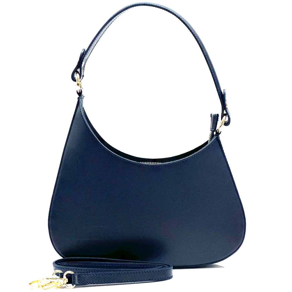 Eva Small Hobo Leather Bag - Made In Italy