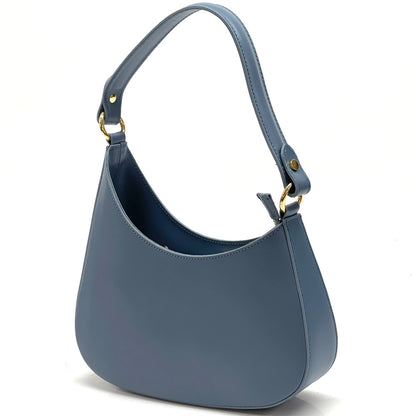 Eva Small Hobo Leather Bag - Made In Italy