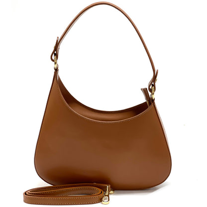 Eva Small Hobo Leather Bag - Made In Italy