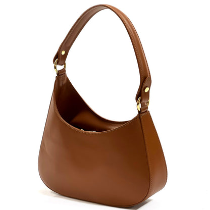 Eva Small Hobo Leather Bag - Made In Italy