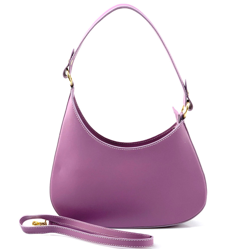 Eva Small Hobo Leather Bag - Made In Italy