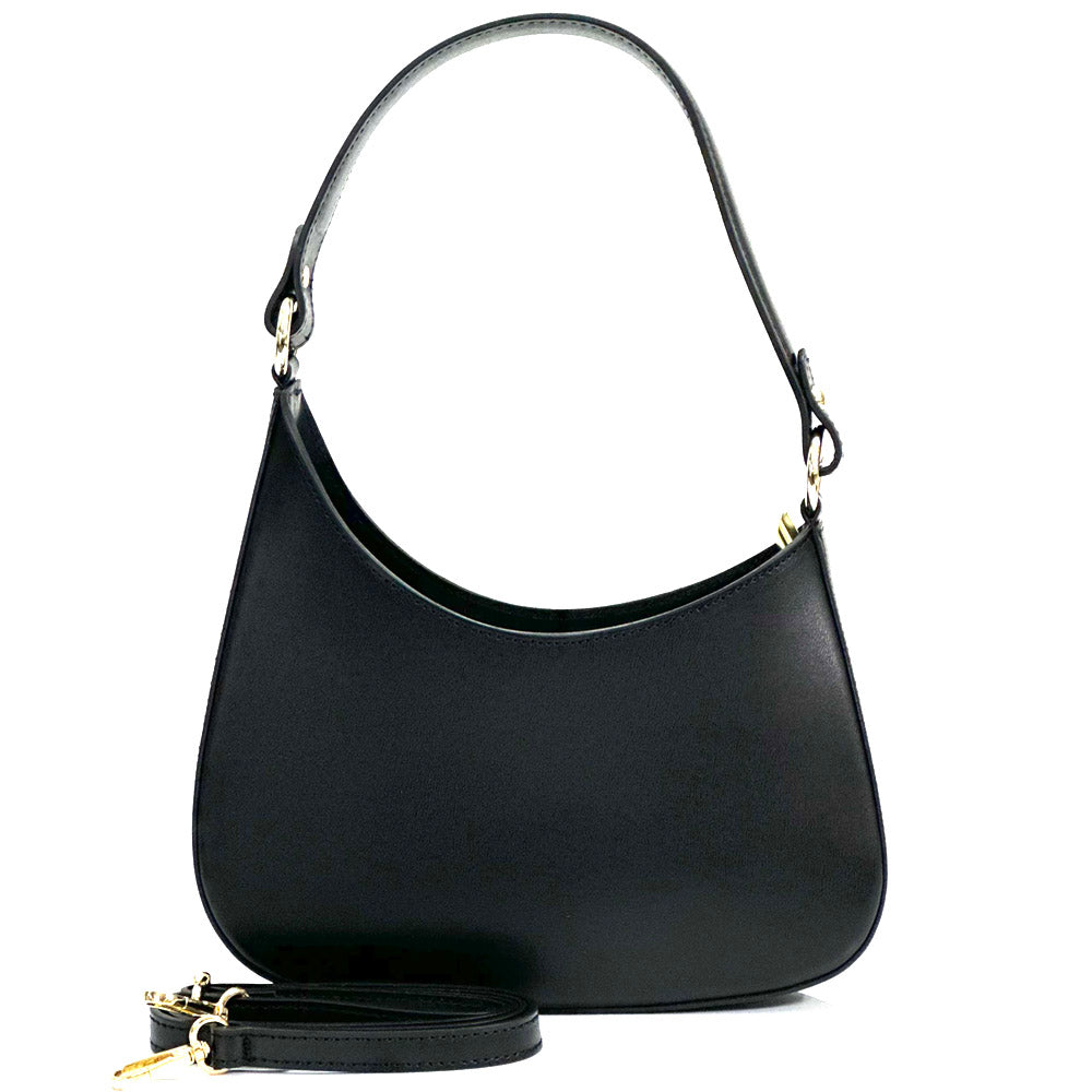 Eva Small Hobo Leather Bag - Made In Italy