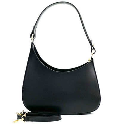 Eva Small Hobo Leather Bag - Made In Italy