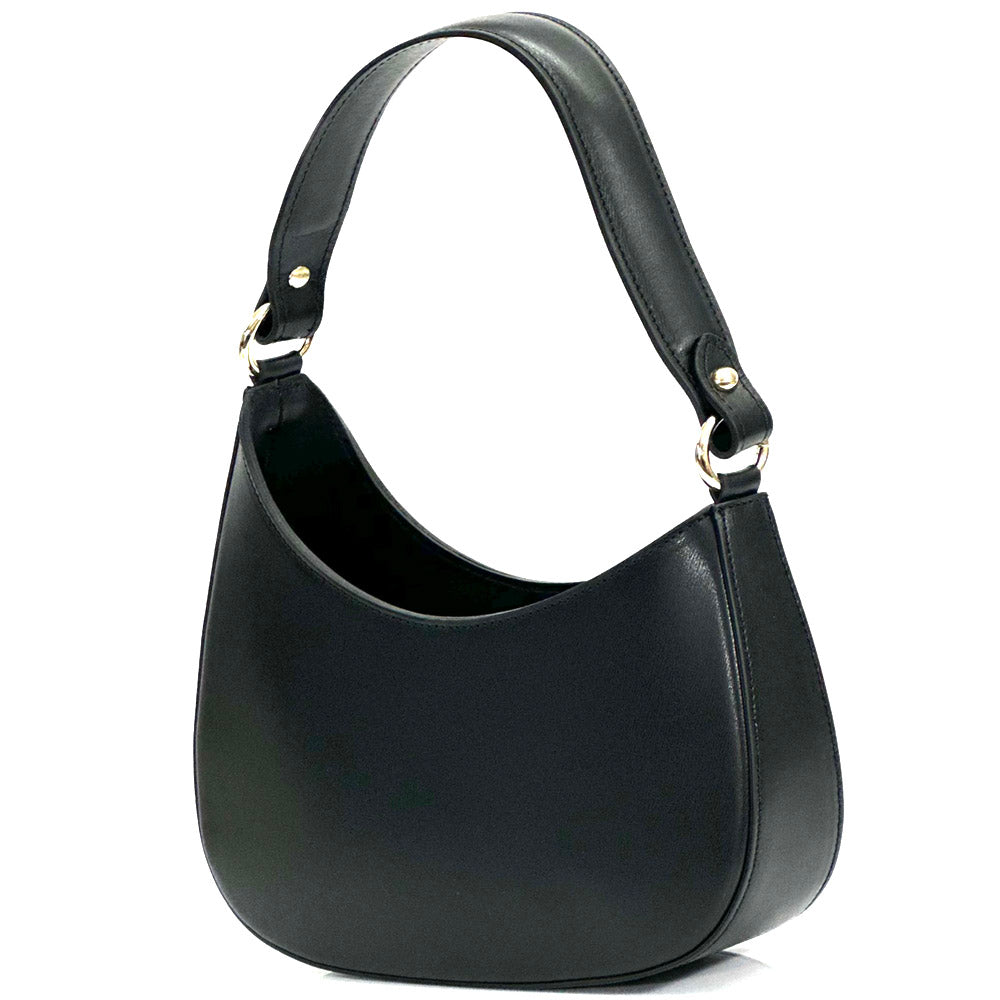 Eva Small Hobo Leather Bag - Made In Italy