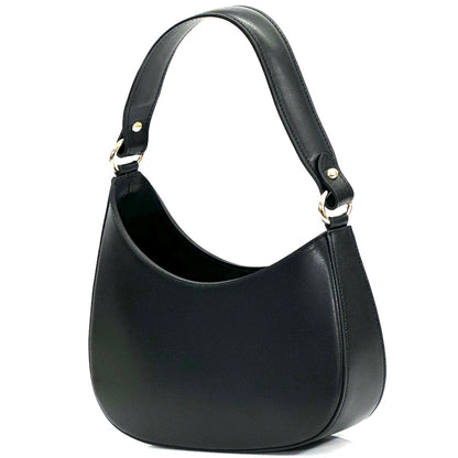 Eva Small Hobo Leather Bag - Made In Italy