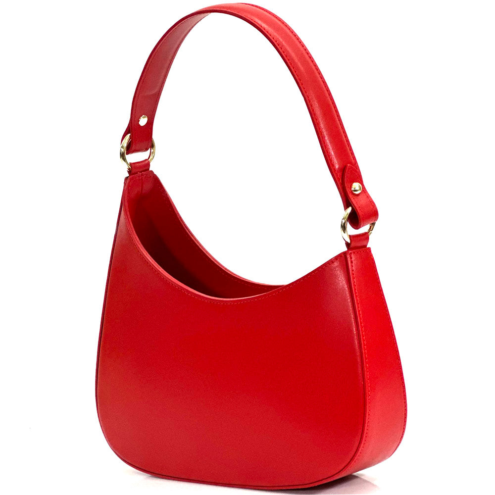 Eva Small Hobo Leather Bag - Made In Italy