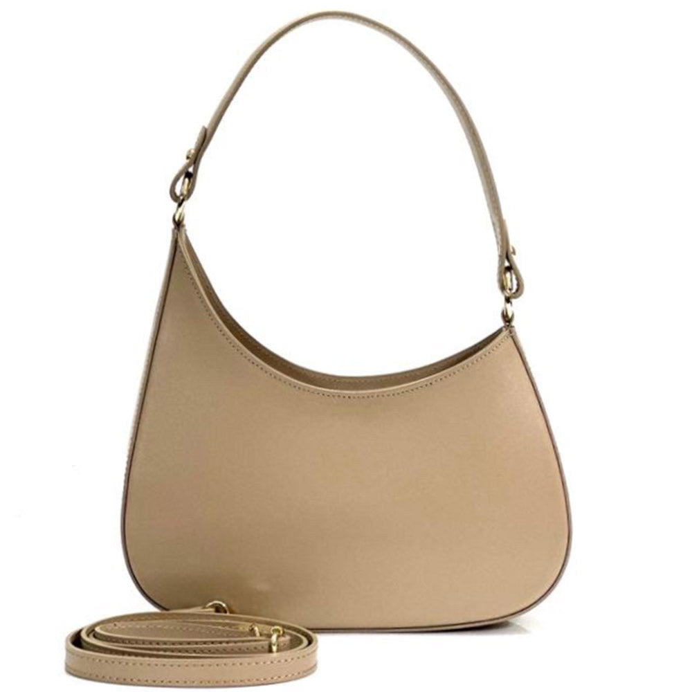 Eva Small Hobo Leather Bag - Made In Italy