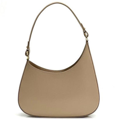 Eva Small Hobo Leather Bag - Made In Italy