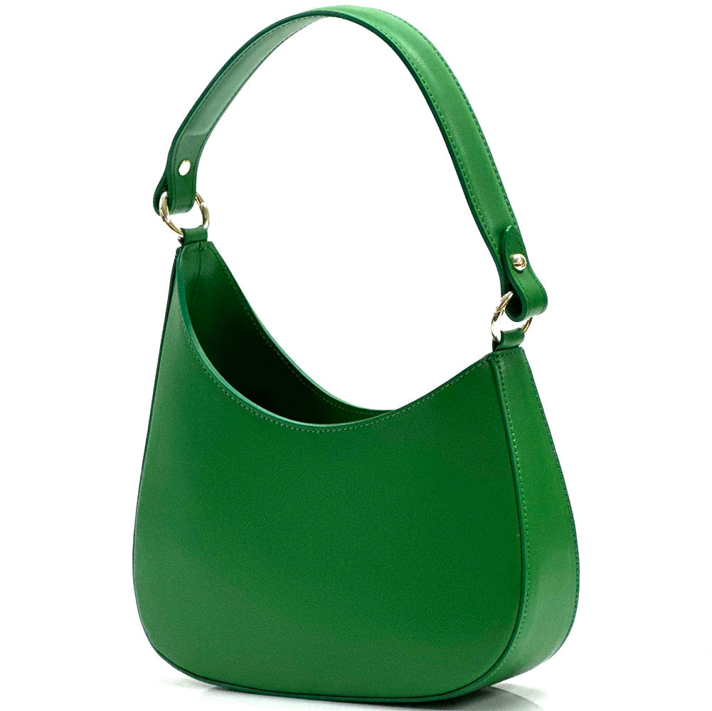 Eva Small Hobo Leather Bag - Made In Italy