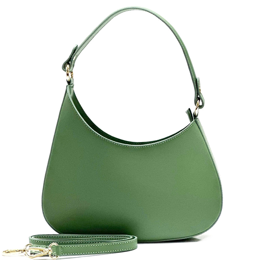 Eva Small Hobo Leather Bag - Made In Italy