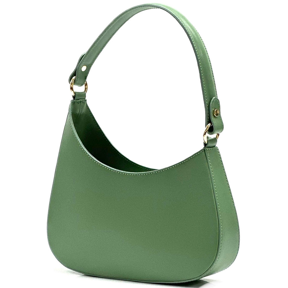 Eva Small Hobo Leather Bag - Made In Italy