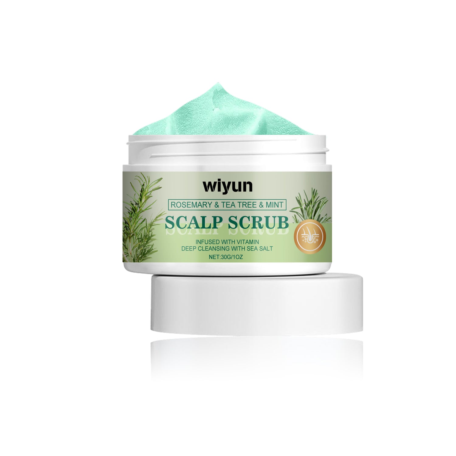 Wiyun Rosemary Scalp Scrub, A Gentle Scalp Treatment That Cleanses Exfoliates, Nourishes, Softens And Strengthens Hair