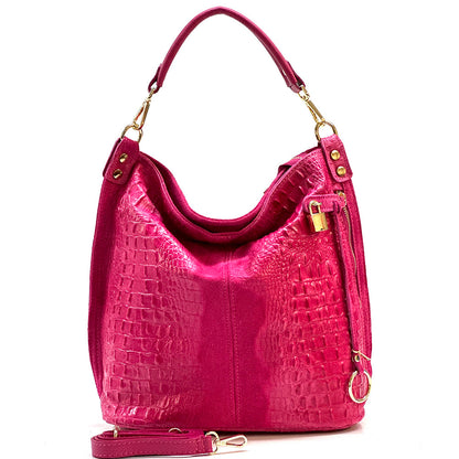 Selene S Leather Hobo Bag - Made In Italy