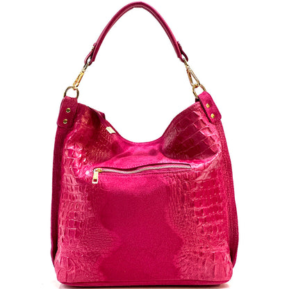 Selene S Leather Hobo Bag - Made In Italy