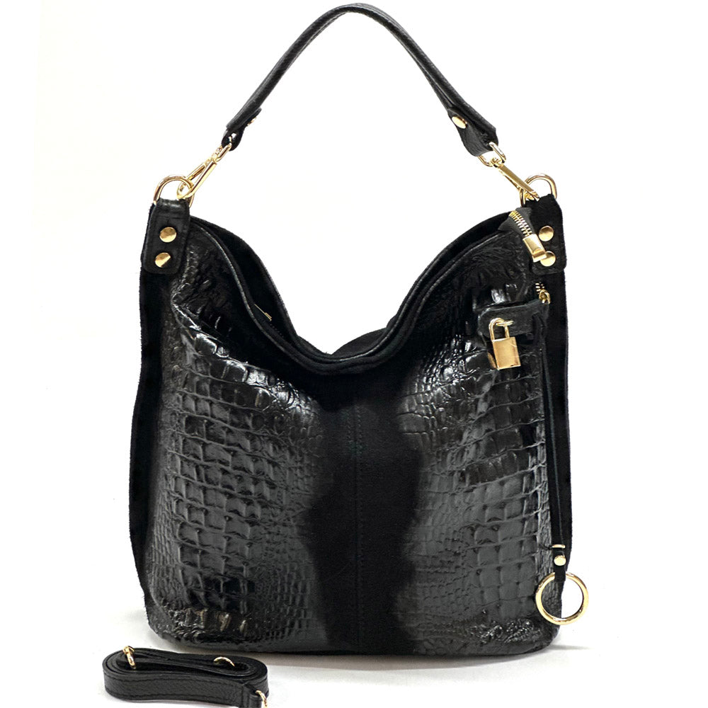 Selene S Leather Hobo Bag - Made In Italy