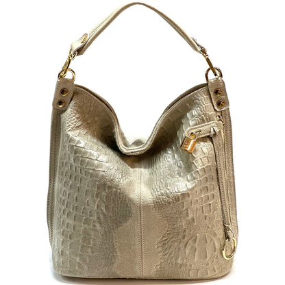 Selene S Leather Hobo Bag - Made In Italy