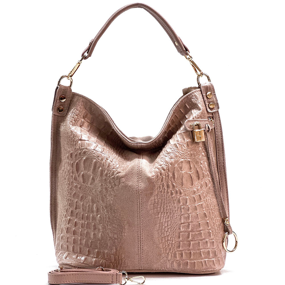 Selene S Leather Hobo Bag - Made In Italy