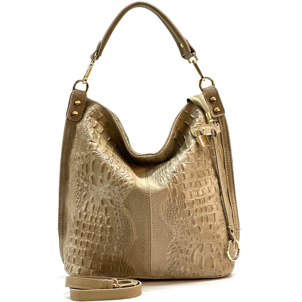 Selene S Leather Hobo Bag - Made In Italy