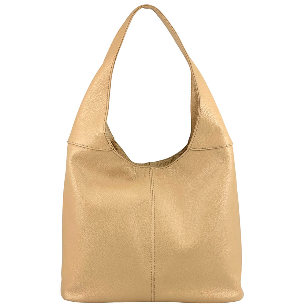 Caïssa Cow Leather Hobo Shoulder Bag - Made In Italy