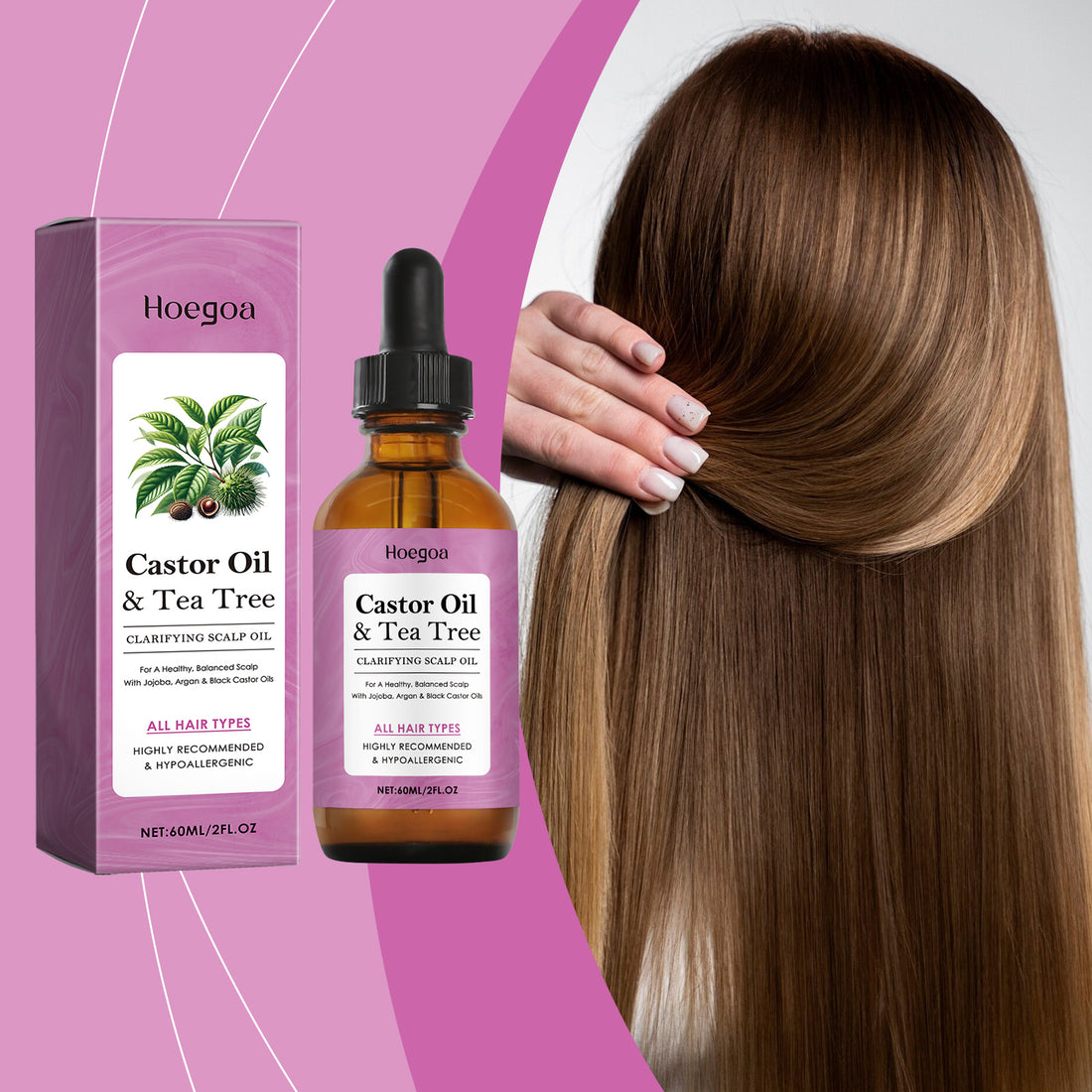 Hoegoa Scalp Care Essential Oil, Nourishes Hair, Moisturizes And Locks Water, Improves Hair Quality And Reduces Grease Frizz