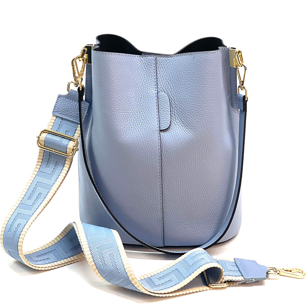 Maddalena GM leather bucket bag - Made In Italy