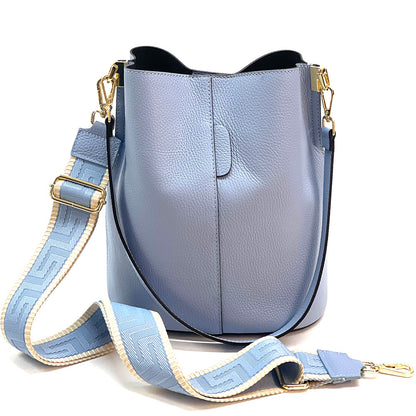 Maddalena GM leather bucket bag - Made In Italy