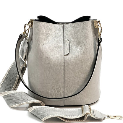 Maddalena GM leather bucket bag - Made In Italy