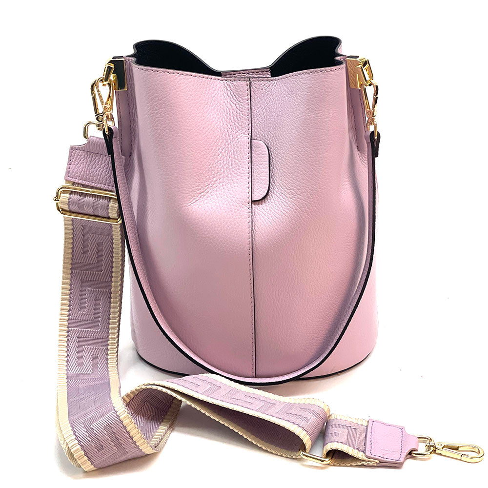 Maddalena GM leather bucket bag - Made In Italy