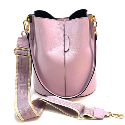 Maddalena GM leather bucket bag - Made In Italy