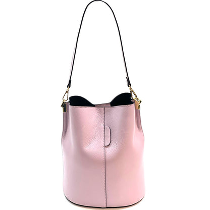 Maddalena GM leather bucket bag - Made In Italy