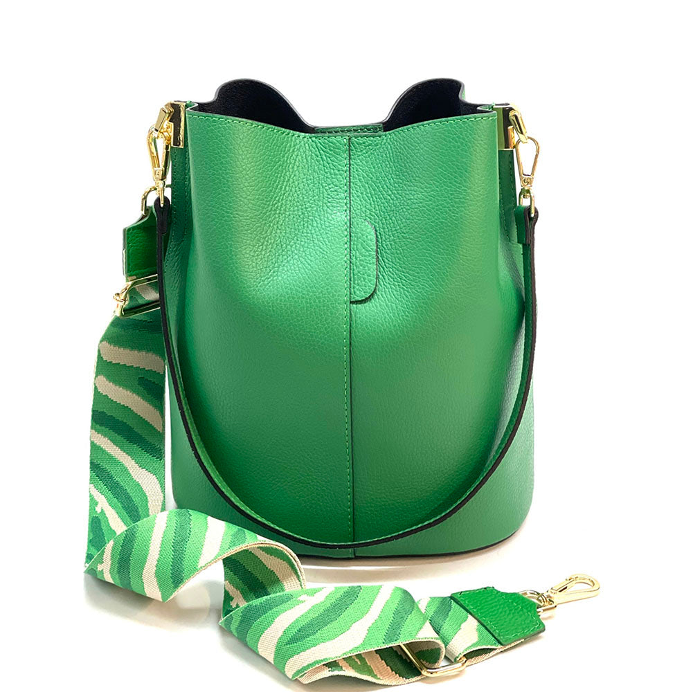 Maddalena GM leather bucket bag - Made In Italy