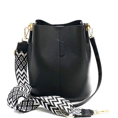 Maddalena GM leather bucket bag - Made In Italy