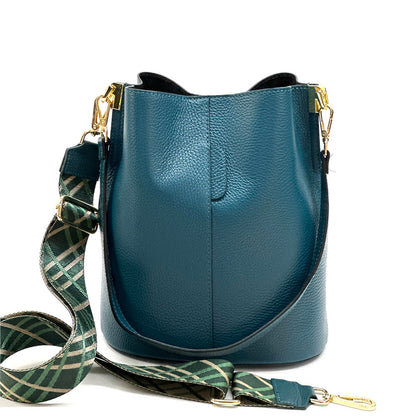 Maddalena GM leather bucket bag - Made In Italy