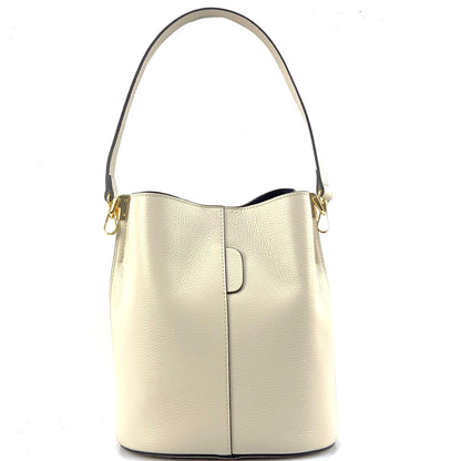 Maddalena GM leather bucket bag - Made In Italy
