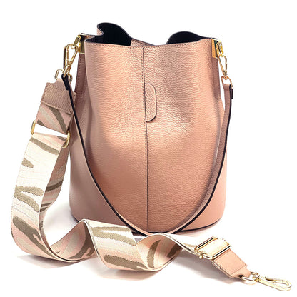 Maddalena GM leather bucket bag - Made In Italy