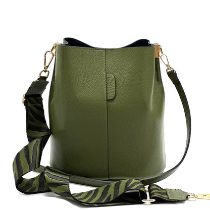 Maddalena GM leather bucket bag - Made In Italy