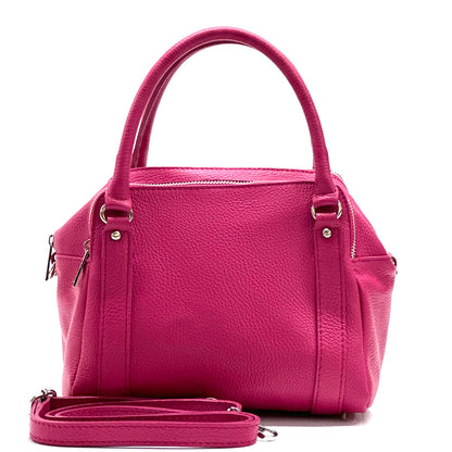 Maica Leather Boston Bag - Made In Italy