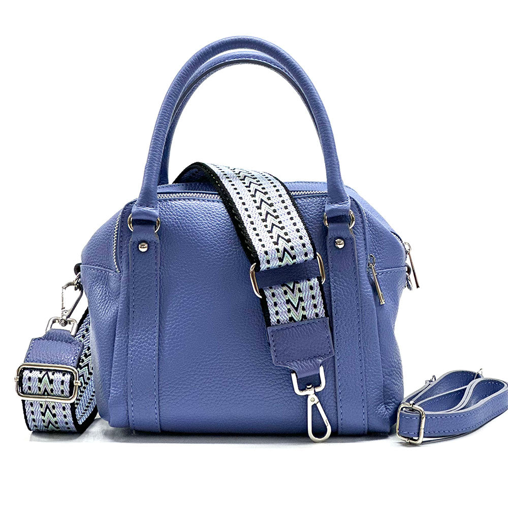 Maica Leather Boston Bag - Made In Italy