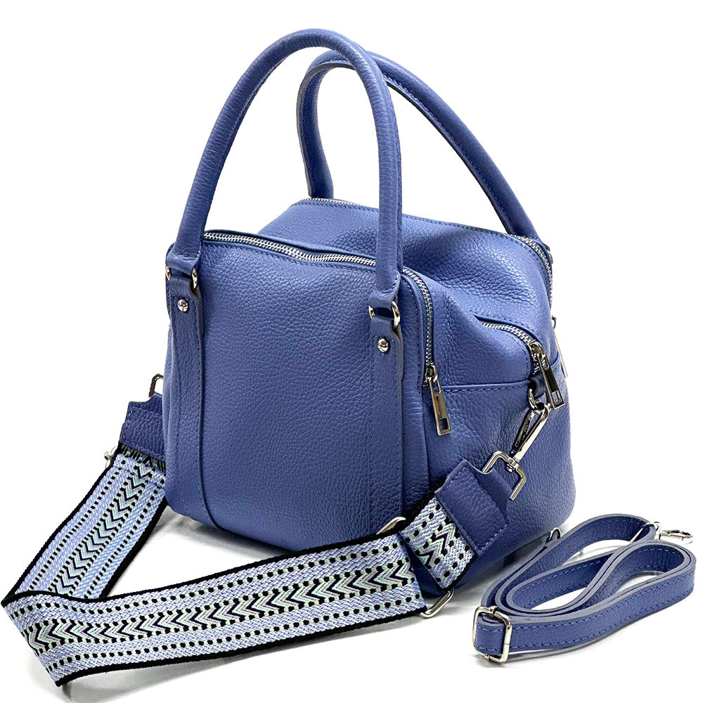 Maica Leather Boston Bag - Made In Italy