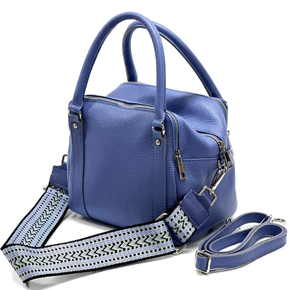 Maica Leather Boston Bag - Made In Italy