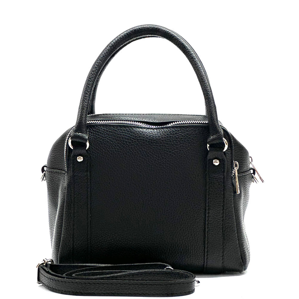 Maica Leather Boston Bag - Made In Italy