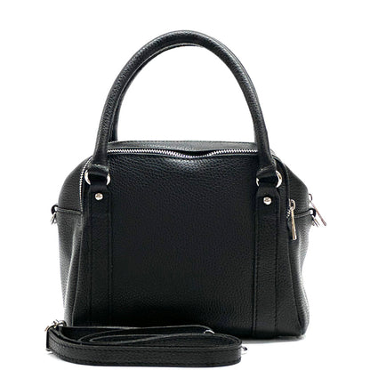 Maica Leather Boston Bag - Made In Italy