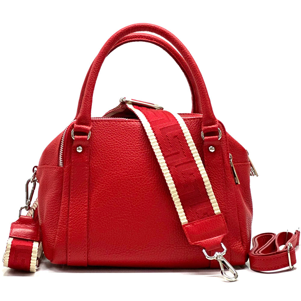 Maica Leather Boston Bag - Made In Italy